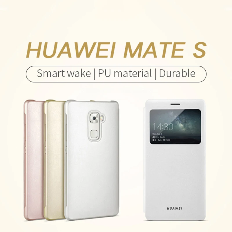 Чехол-книжка для huawei mate S, чехол с умным окошком, роскошный чехол для huawei mate S из искусственной кожи, защитный чехол-подставка для сна