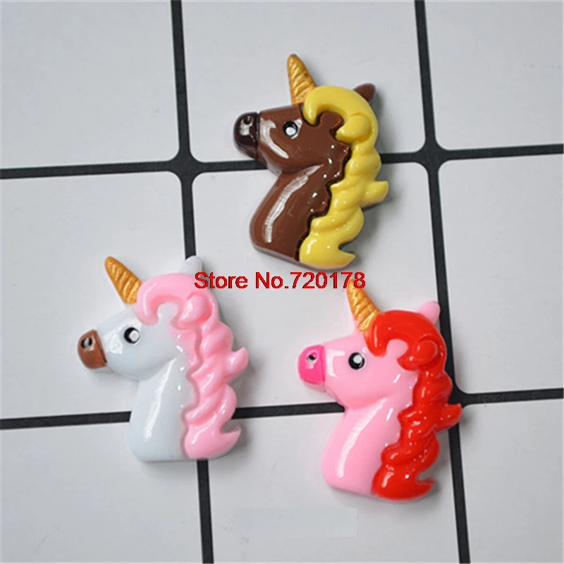 Плоская полимерная фотография Единорог для украшения своими руками 30 шт. QGRE24