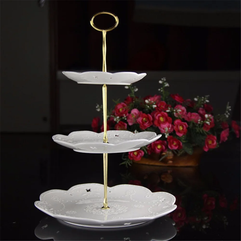 1 Набор круглый дизайн подставка для торта цинковый сплав 2 3 слоя тарелка