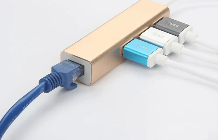 Хаб Usb Type C KEMBONA 4 в 1 сетевой адаптер 1000 Мбит/с с портом Ethernet и 3 портами USB 0