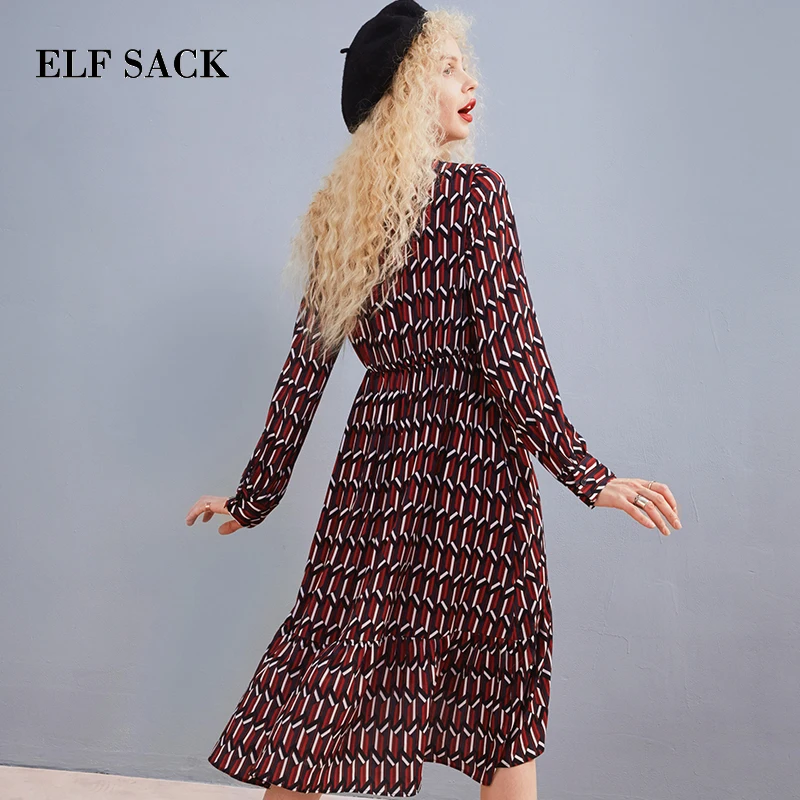 Женское платье ELFSACK повседневное Хлопковое до колена с коротким рукавом и