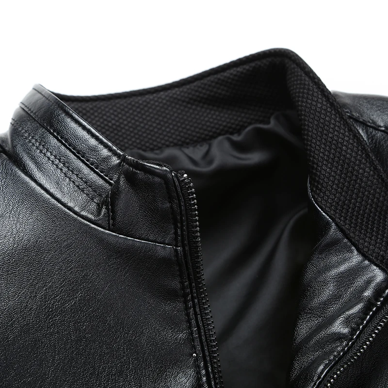 8XL 7XL мужской натуральная кожа куртка Весна и осень тонкий стенд воротник