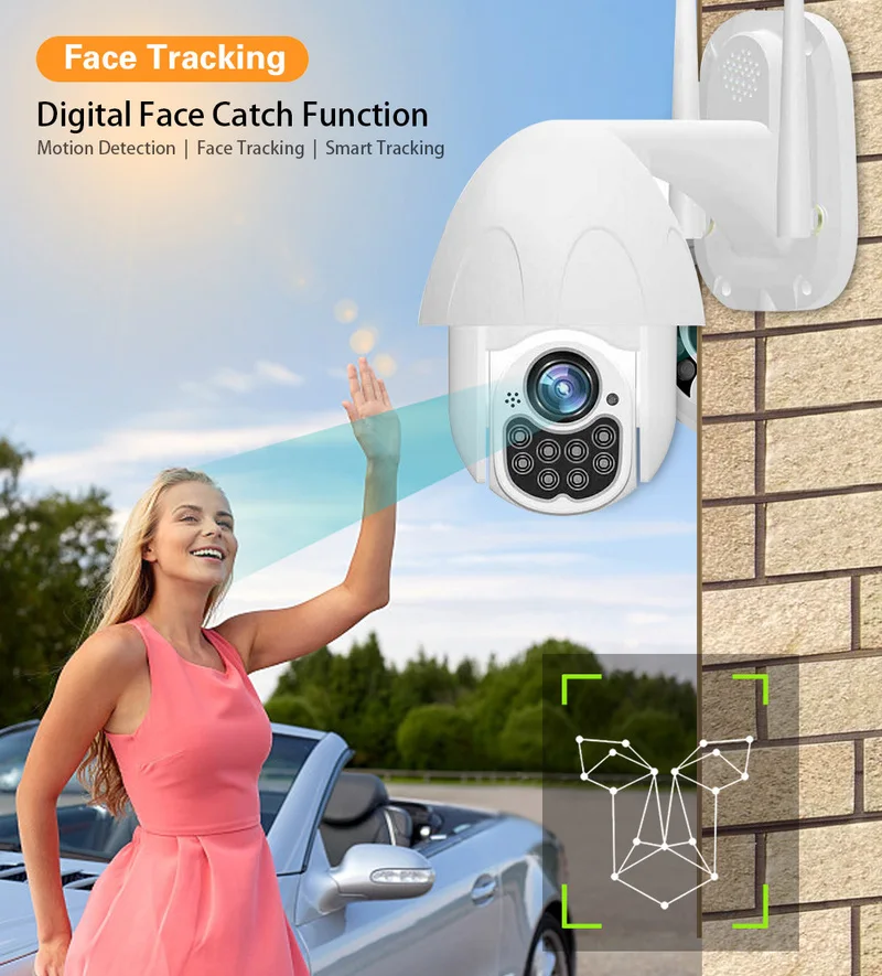 1080 P PTZ IP камера наружная скорость купольная беспроводная видеокамера с Wi-Fi панорамирование наклон 4X зум ИК Сеть видеонаблюдения 1080 P