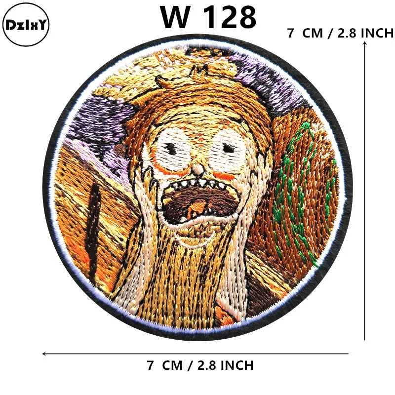 1-PCS-W-128 1 шт. UFO чужеродные железные нашивки для одежды наклейки астронавт полосы аппликации на одежду космическая планета вышитые значки - Цвет: 1-PCS-W-128