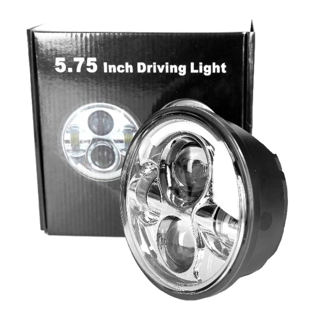 5 75 дюймовый светодиодный хромированный черный проектор мотоциклетный головной