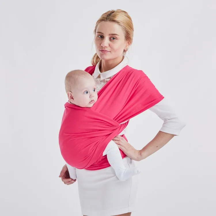 Roseo red YWHUANSEN 0-3Y Baby Carrier Sling For Newborns Soft Infant Wrap Breathable Wrap Hipseat Breastfeed Birth Nursing Cover Backpack - Color: Roseo red