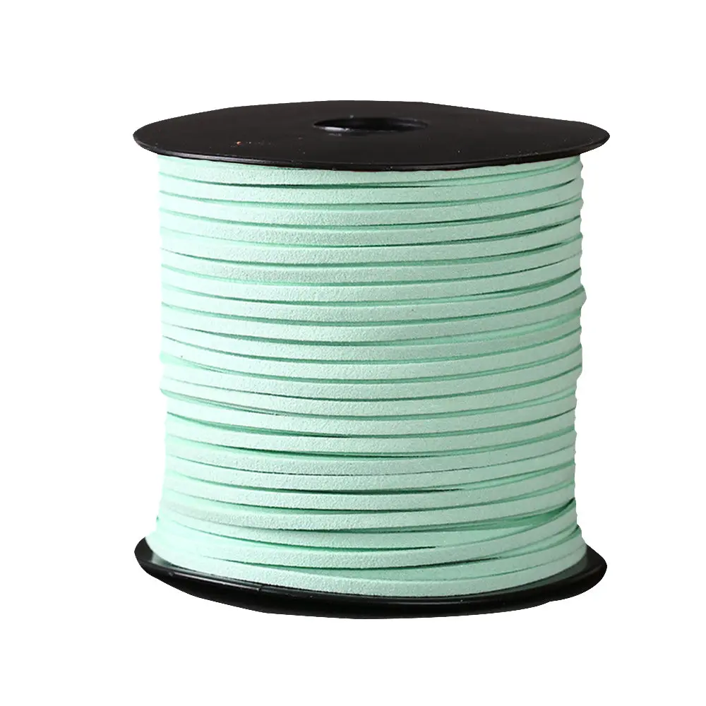 Light Green 100Yard шнур из искусственной замши бархат веревка кожа шнуры Кружева Одежда Обувь Браслеты из шнуров самодельные Украшения швейная ткань с кисточками и бахромой - Цвет: Light Green