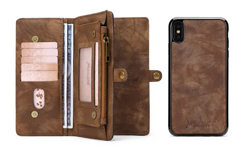 brown 008 Винтажный Флип кожаный магнит на молнии сумка кошелек чехол для samsung Galaxy Note 10 Plus 10 A40 A50 A70 фоторамка Fundas - Цвет: brown 008