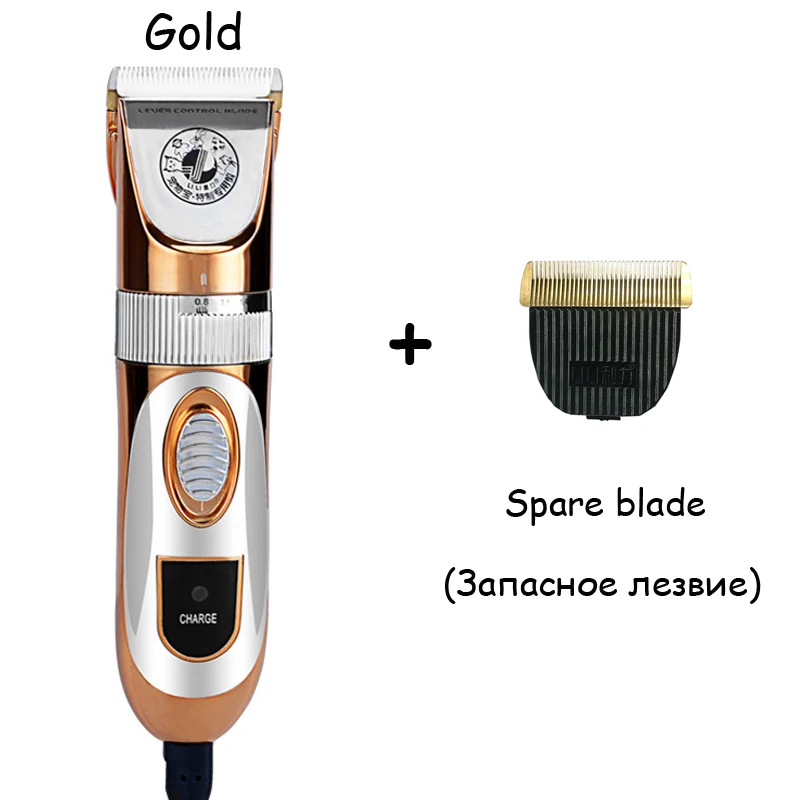 Gold Add Blade 60 Вт Профессиональные ПЭТ Машинки для стрижки собак животного Уход за лошадьми кусачки для CAT Резаки для SIM-карт машины бритва электрическая scissor косилки Clipper ZP-293 - Цвет: Gold Add Blade