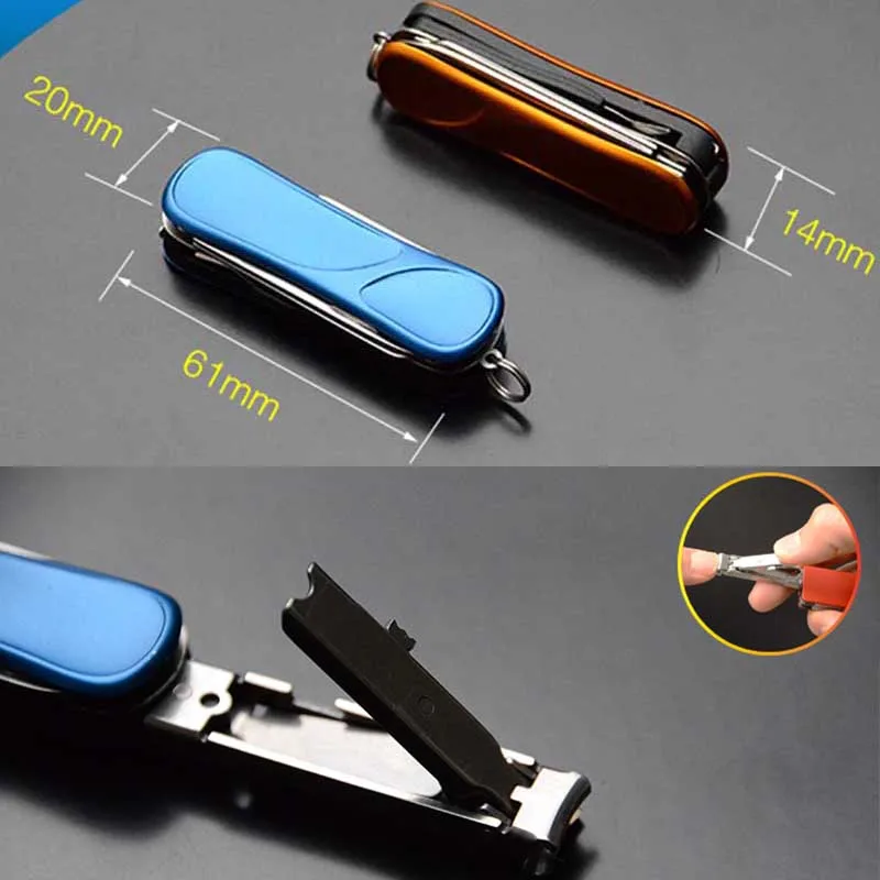 

High Quality Pocket Nail Clipper Finger Scissors File Plier Scissors with Key Ring Outdoor Sports Camping Self Defense Supplies