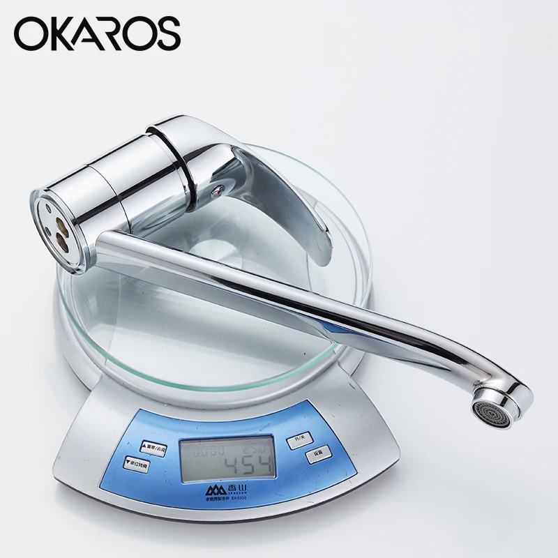 Экономичный смеситель OKAROS хромированный кран с распылителем длинная насадка для