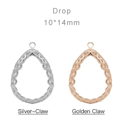 Drop pendant 10x14mm Швейные аксессуары гнездо Золотой Коготь пришивные стразы изделия для рукоделия и стеклянного камня шитье серебряный коготь шитье Кристалл ювелирный элемент - Цвет: Drop pendant 10x14mm