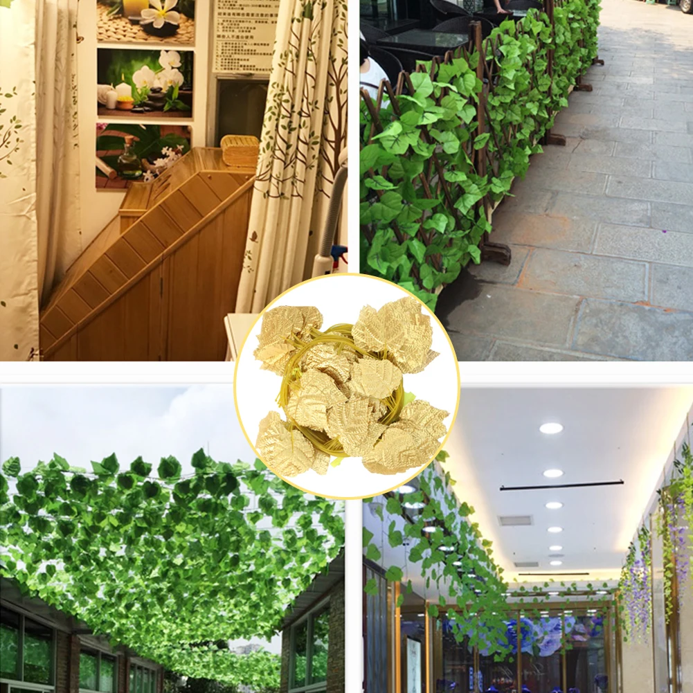Artificial Silk Ivy Grape Garland Vine Fake Hanging Plant Leaves Greenery Wedding Party Garlands Wall Decoration - 12Pcs/Set As | Дом и сад