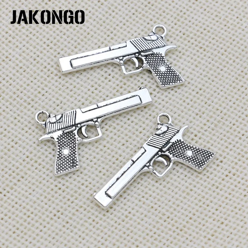 JAKONGO антикварные посеребренные Подвески с пистолетом для изготовления ювелирных