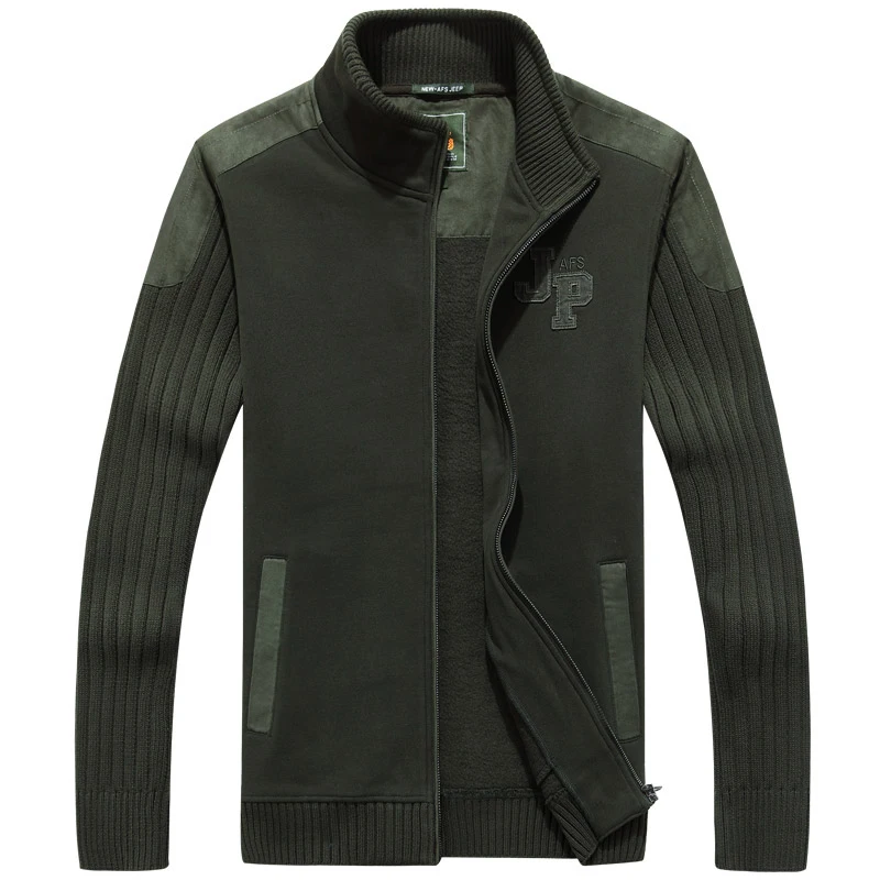 Высококачественный свитер в стиле милитари с воротником стойкой новый