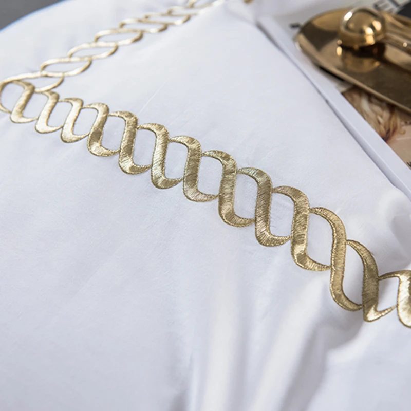 Роскошный комплект постельного белья из белого хлопка для отеля/дома