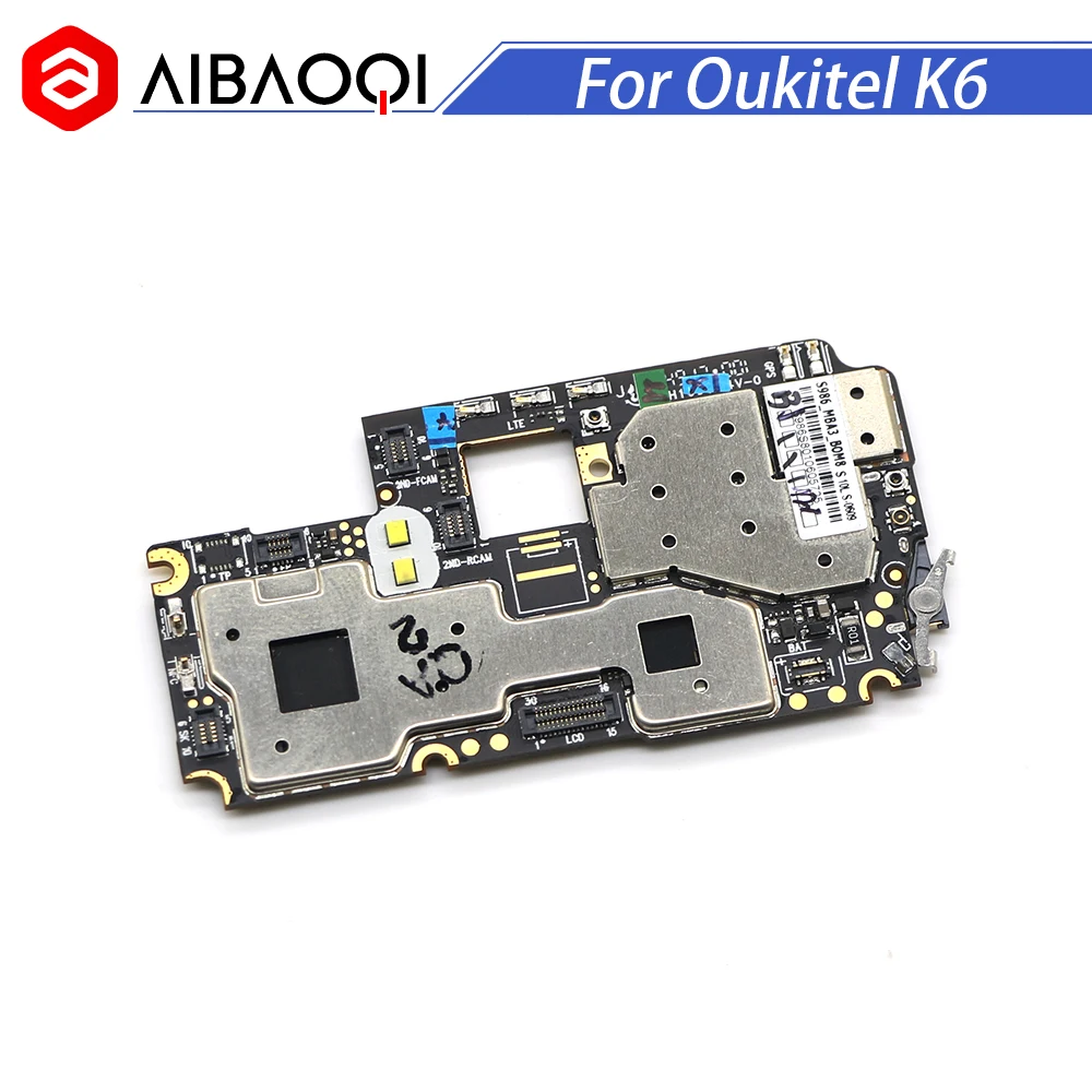 AiBaoQi новая оригинальная материнская плата 6G+ 64G rom материнская плата с гибким кабелем для Oukitel K6 Android 7,1 MTK6763 Восьмиядерный телефон