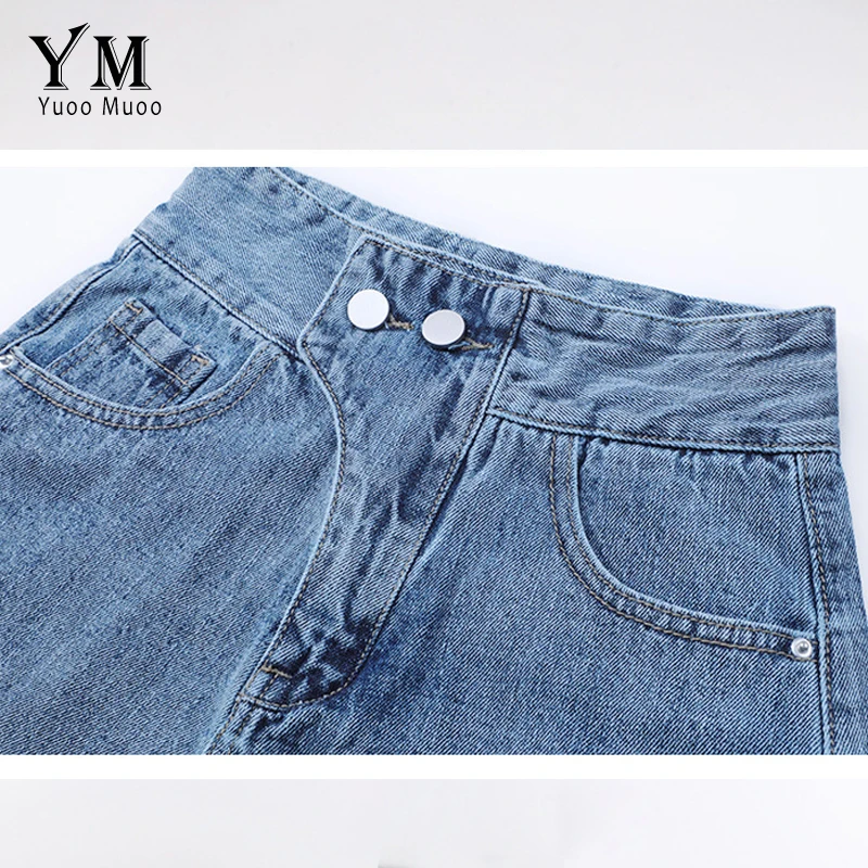 Шорты YuooMuoo женские джинсовые с двумя пуговицами модные винтажные штаны из денима