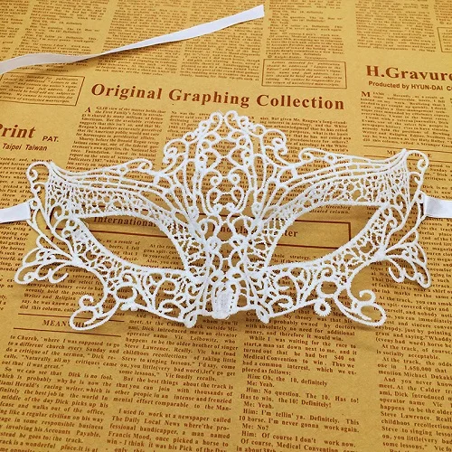 1 шт. белые Сексуальные вечерние маски с кружевом для женщин Полулицо карнавал