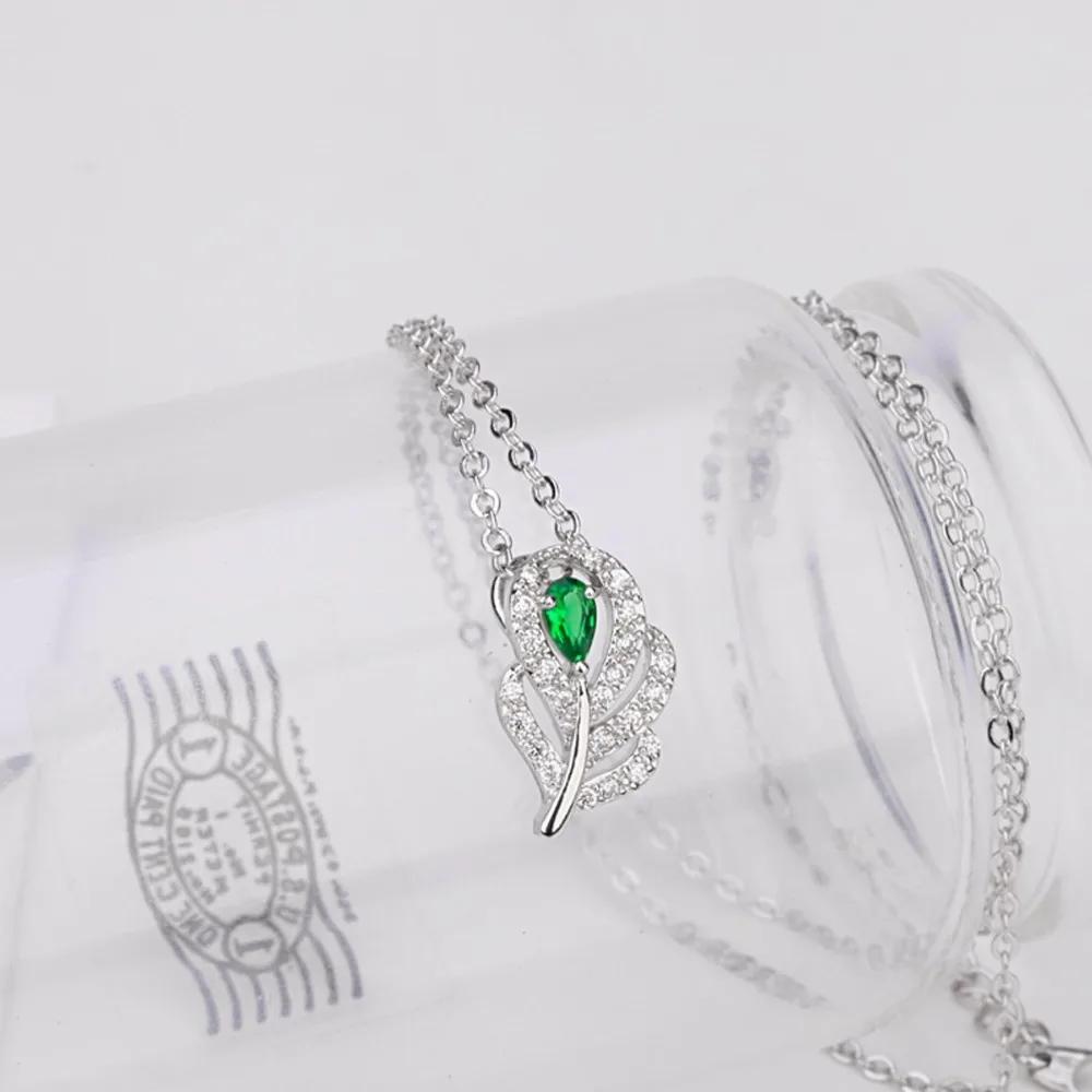 LUOTEEMI лист ожерелье из нержавеющей стали три Цвета вариант Новая мода перо