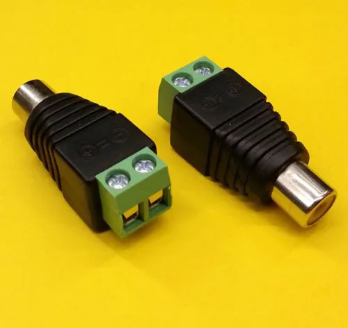 

10 Pcs RCA Female Jack to AV Screw Terminal Block Audio Video Connector Adapter CCTV Balun