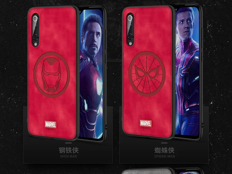 Марвел Тор телефонные чехлы для Xiaomi Mi 9 9 se Человек-паук задняя крышка Железный человек ткань противоударный Капитан Америка Coque
