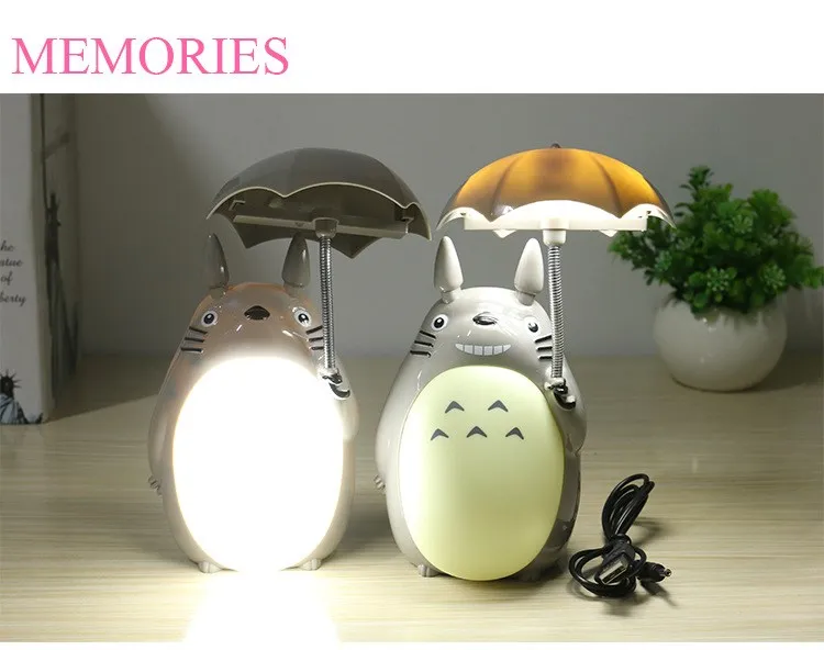 Kawaii Мультфильм Мой сосед Тоторо зонтик лампа светодиодный ночной Светильник USB настольная лампа для чтения для детей подарок домашний декор Новинка