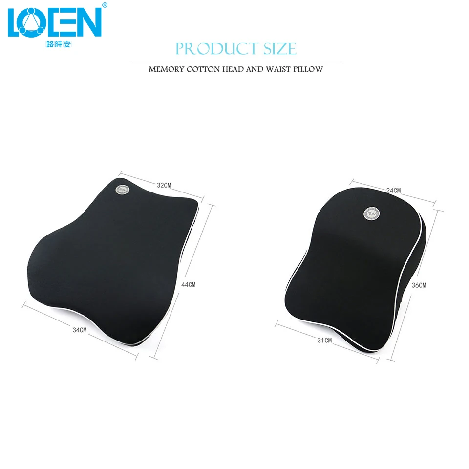 LOEN High Grade Space Memory Foam Car Lumbar Support Pillow Auto Neck Headrest Breathable Flax Cloth | Автомобили и мотоциклы