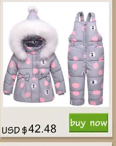 Winter Children Clothing Set Russia Baby Girl Snow Suit Sets Boy's Outdoor Sport Kids Down Coats Jackets+trousers-30degree