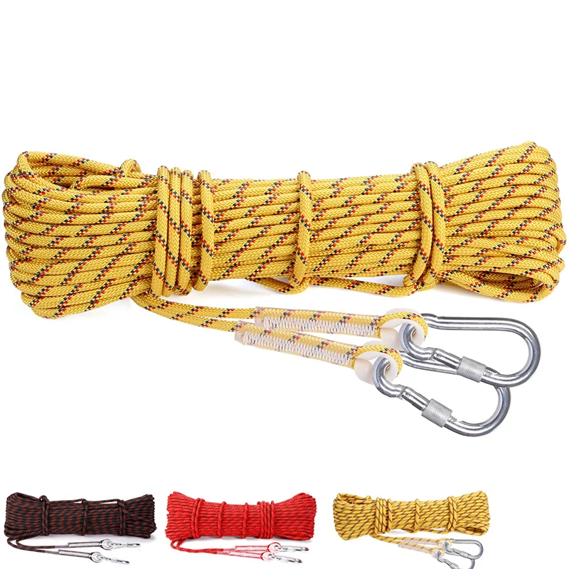 

10M Paracord Rock Climbing Rope Outdoor Hiking Auxiliary Safety Nylon Rope 8mm Diameter 9KN High Strength Cord Camping Equipment