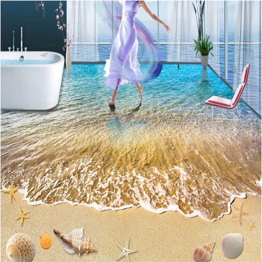 Пользовательские 3d обои для гостиной спальни украшения пола летние пляжные