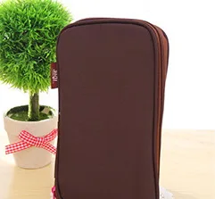 BROWN Корейский стиль, яркий цвет, короткий холщовый пенал, чехол многофункциональные Канцтовары, органайзер для хранения, сумка, школьные принадлежности, Escolar Papelaria - Цвет: BROWN