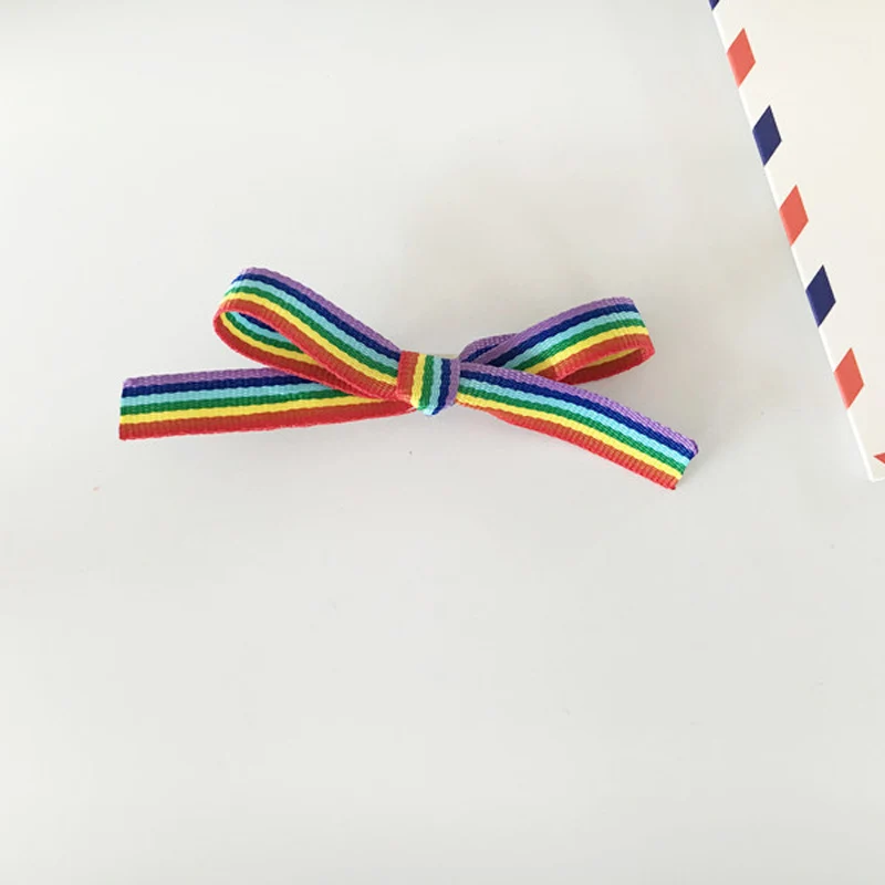 Милые заколки с изображением ЛГБТ-радуги бантом и лентой для волос девочек