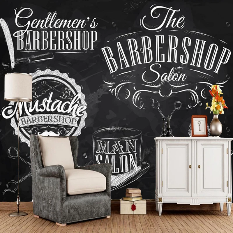 Обои в стиле ретро парикмахерские элементы и инструменты для парикмахерской