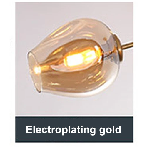 Electroplated gold Современная люстра в скандинавском стиле, потолочный светильник, люстра, стеклянная лампа для гостиной, спальни, светильник, светильники, промышленная Светодиодная лампа - Цвет абажура: Electroplated gold