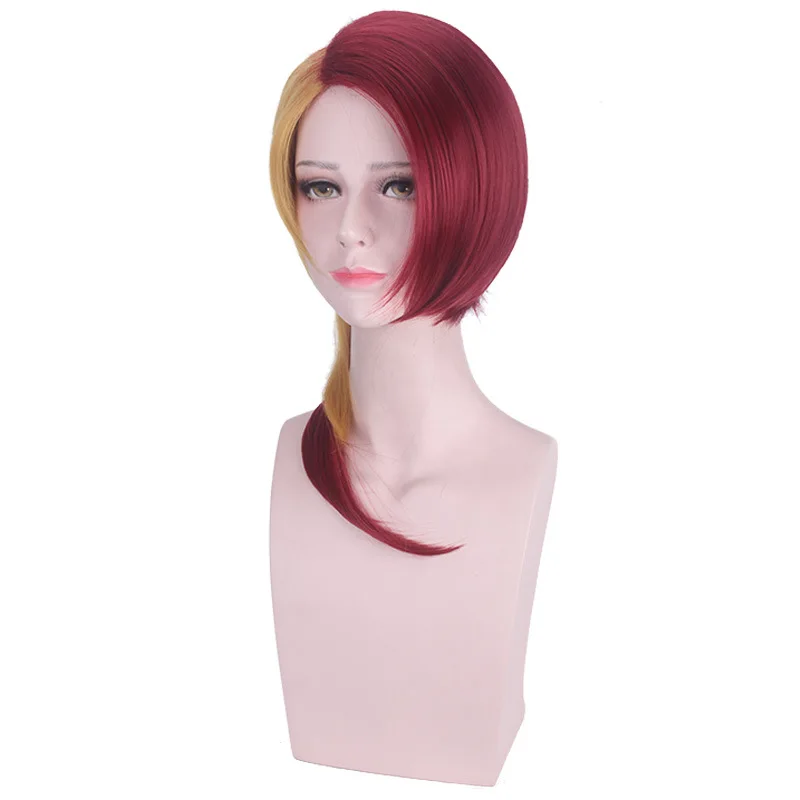 Land of the Lustrous Houseki no Kuni Rutile Cosplay Wig for halloween half red yellow Synthetic Hair Wigs |