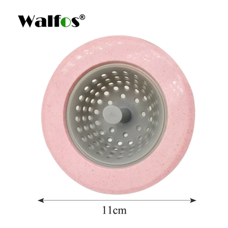 pink WALFOS Пшеничная солома Слив для кухонной раковины слив в ванной раковина Крышка для дренажа решетка для раковины канализационный фильтр для волос фильтр - Цвет: pink