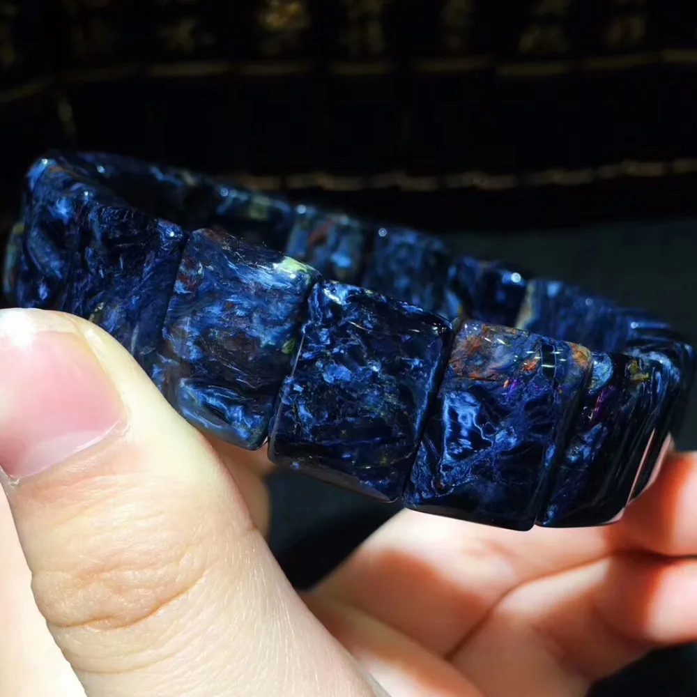 100% натуральный синий браслет Pietersite Namibia Gemstone 18x13 мм прямоугольные бусины