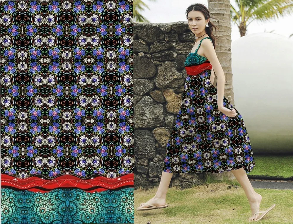 

новые красивые ткани цветочным принтом для штор платье одежда африканская шелковая ткань Фабрика оптовая/розничная продажа атласное плать...