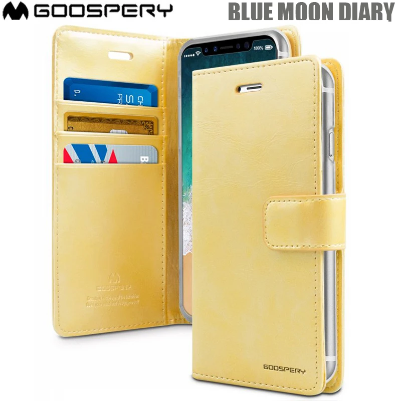 Для iPhone XR 6 1 дюймов Оригинальный Mercury Goospery Blue Moon Diary PU кожаный Магнитный Флип