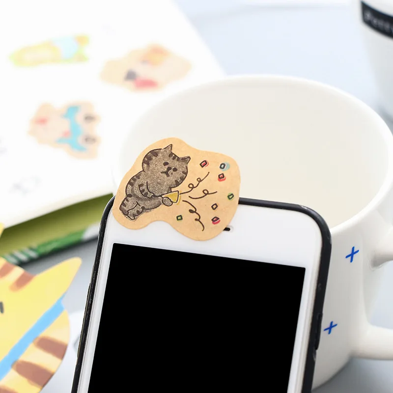 Креативные персонажи из мультфильмов Kawaii животные кошка декоративные наклейки