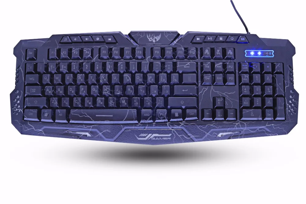 ZUOYA игровая клавиатура на русском и английском, трещины 3-Цвет дыхание подсветкой USB Проводная Цвет Фул Водонепроницаемый игровая клавиатура для портативных ПК