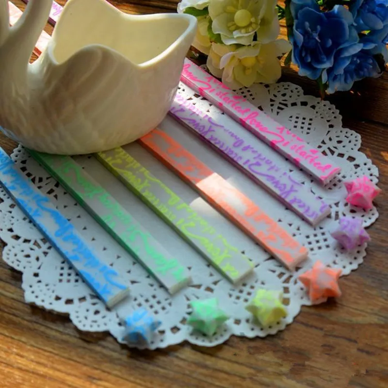 210 шт./лот Желая Звезда бумаги ручной работы и рисунком в виде птичек оригами