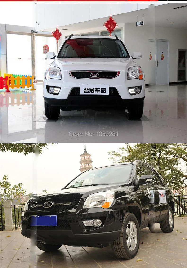 2007~ 2013 KIA sportage Дневной светильник, к вашей двери! Светодиодный, KIA sportage туман светильник, 2 шт./компл., цвет: белый/белый+ синий проигрывания