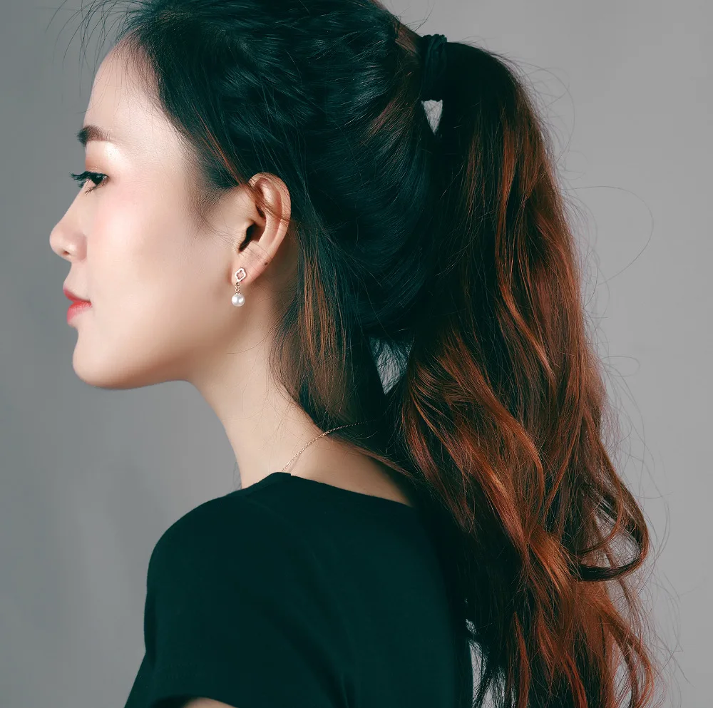 2017 Модные Простые розовое золото и Титан стальные кресты жемчужные серьги