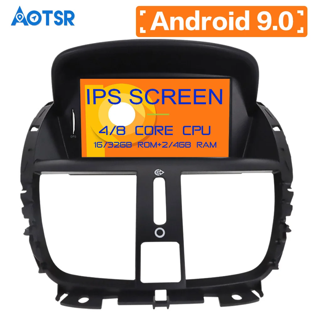 Автомобильный DVD плеер с GPS навигацией Android 9 0 4 + 64 ГБ для Peugeot 207 2008 2014 автостерео