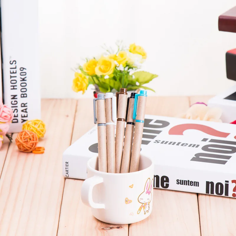 C49 Ретро креативная ручка трубка бумага крафт-бумага Экологичная углеродная