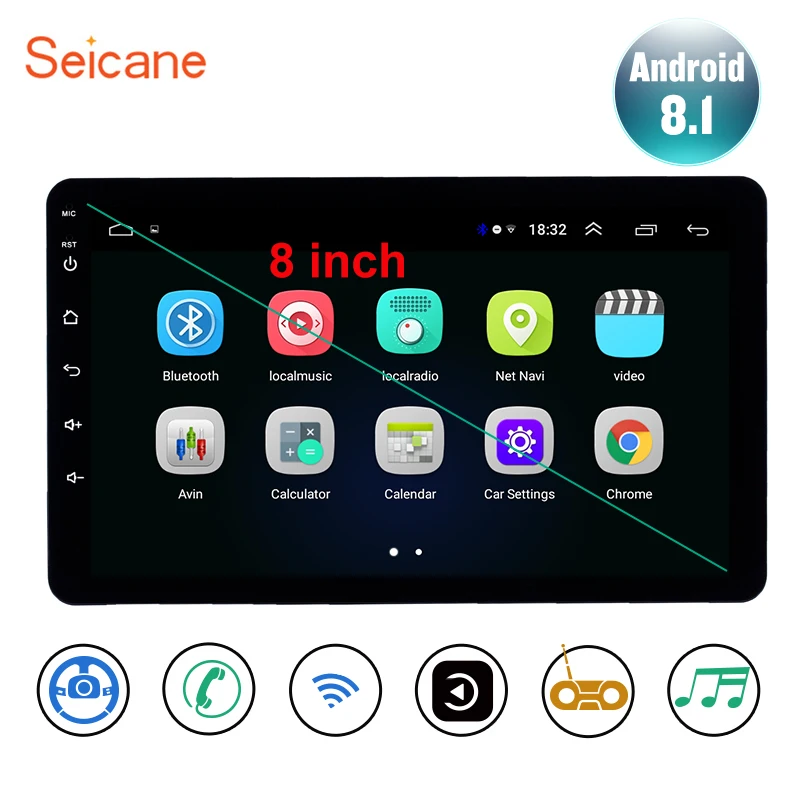 Seicane Универсальный 8 дюймов Android 8,1 2Din автомобильное головное устройство радио GPS Navi блок плеер для Nissan TOYOTA Kia RAV4 Honda VW Hyundai