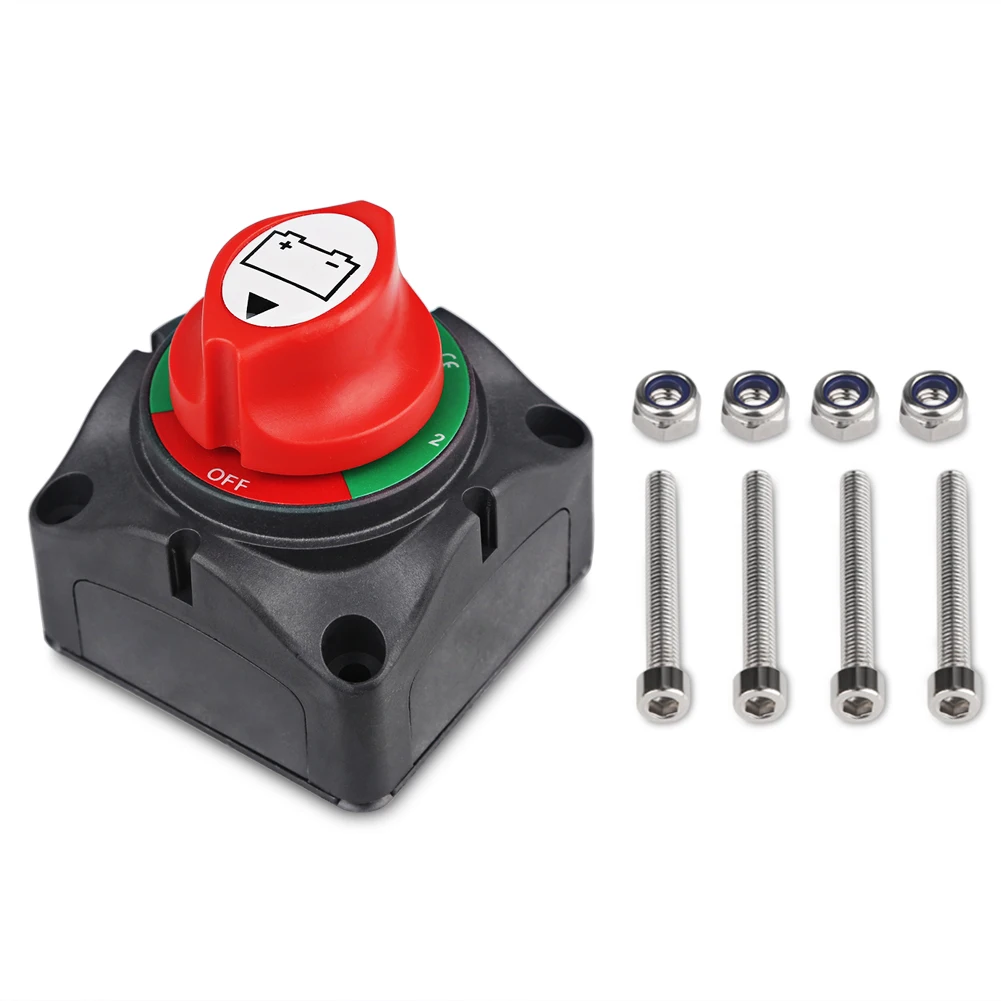 

12V/24V Car Marine Boat Battery Switch Battery Disconnect Isolator 4 Position Switch For Truck Yacht RV 1000A 8mm Stud