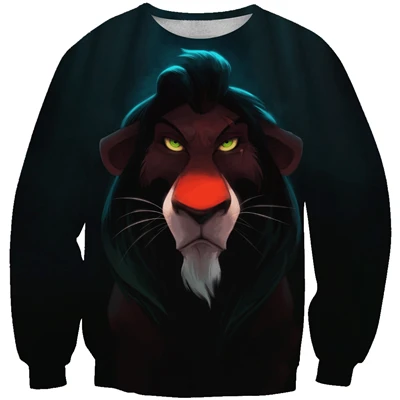 color as the picture PLstar Cosmos Новая мода для мужчин/женщин 3d Толстовка Король Лев аниме принт Simba Лев унисекс Повседневная Толстовка - Цвет: color as the picture